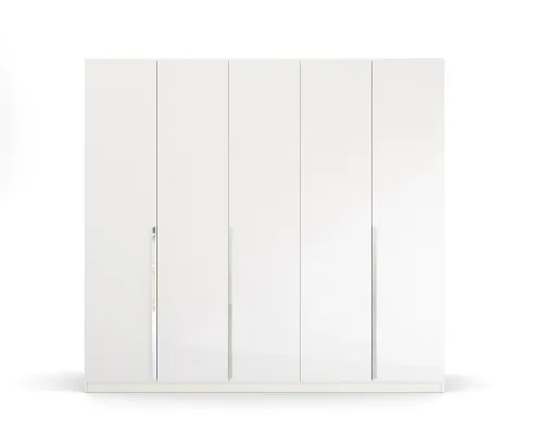 Kleiderschrank Drehtürenschrank Glamour | 5-türig | weiß Hochglanz / alpinweiß | 226x210
