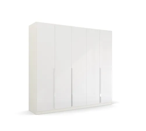 Kleiderschrank Drehtürenschrank Glamour | 5-türig | weiß Hochglanz / alpinweiß | 226x210