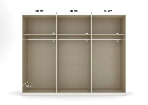 Kleiderschrank Drehtürenschrank Glamour | effektgrau Hochglanz / grau metallic | verschiedene Größen