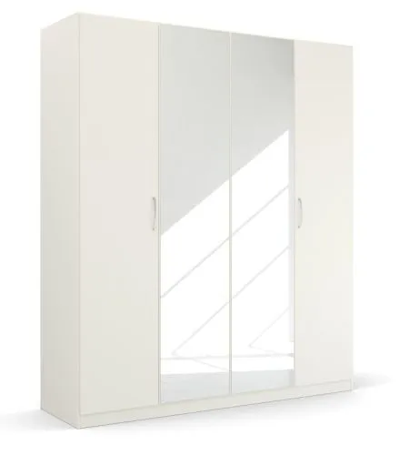 Kleiderschrank Drehtürenschrank Glamour | mit Spiegeltüren | weiß Hochglanz / alpinweiß | verschiedene Größen