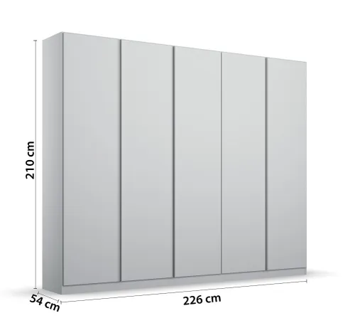 Kleiderschrank Drehtürenschrank Monostar | 5-türig | seidengrau 226 x 210 x 54