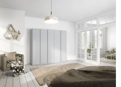 Kleiderschrank Drehtürenschrank Monostar | 5-türig | seidengrau 226 x 210 x 54