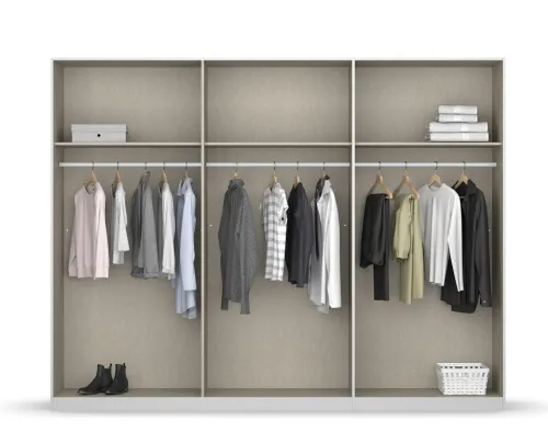 Kleiderschrank Drehtürenschrank Monostar | 6-türig | grau-metallic 271 x 210 x 54