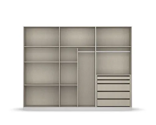 Kleiderschrank Drehtürenschrank Monostar | mit Glastüren | opt. Zubehör | Glas basalt / grau metallic | verschiedene Größen