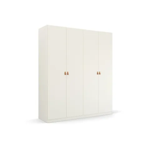 Kleiderschrank Drehtürenschrank Quadra-Spin | 4-türig | alpinweiß | 181x210 | Griff Homey