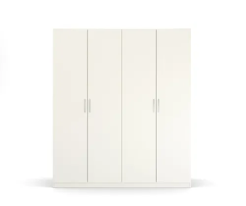 Kleiderschrank Drehtürenschrank Quadra-Spin | 4-türig | alpinweiß | 181x210 | Griff Pure