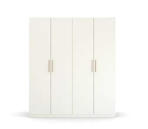 Kleiderschrank Drehtürenschrank Quadra-Spin | 4-türig | alpinweiß | Skandi Eiche | 181x210