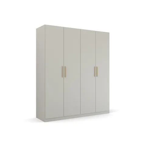 Kleiderschrank Drehtürenschrank Quadra-Spin | 4-türig | seidengrau | 181x210 | Griff Skandi