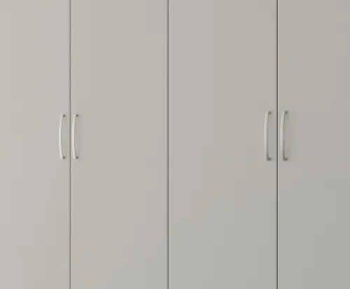 Kleiderschrank Drehtürenschrank Quadra-Spin | 5-türig | seidengrau | 226x210 | Griff Pure