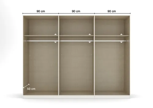 Kleiderschrank Drehtürenschrank Quadra-Spin | 6-türig | alpinweiß | 271x210 | Griff Pure