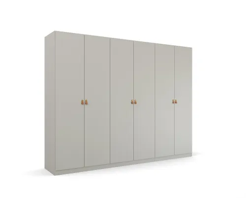 Kleiderschrank Drehtürenschrank Quadra-Spin | 6-türig | seidengrau | 271x210 | Griff Homey
