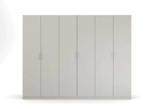 Kleiderschrank Drehtürenschrank Quadra-Spin | 6-türig | seidengrau | 271x210 | Griff Pure