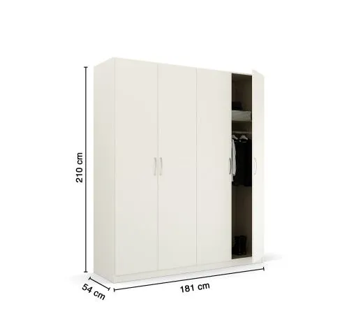 Kleiderschrank Drehtürenschrank Quadra-Spin | alpinweiß | verschiedene Größen