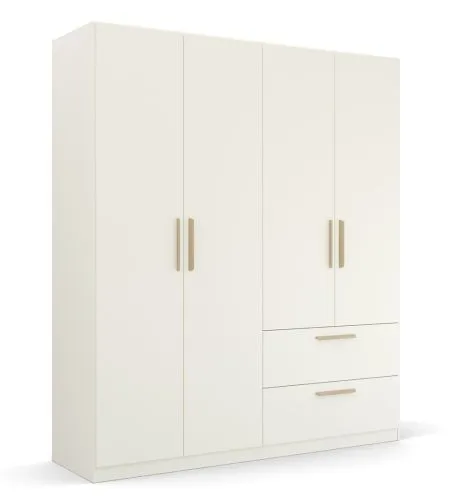 Kleiderschrank Drehtürenschrank Quadra-Spin | mit Schubkästen | alpinweiß | verschiedene Größen