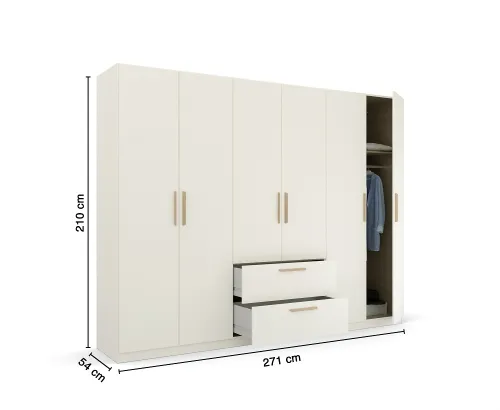 Kleiderschrank Drehtürenschrank Quadra-Spin | mit Schubkästen | alpinweiß | verschiedene Größen