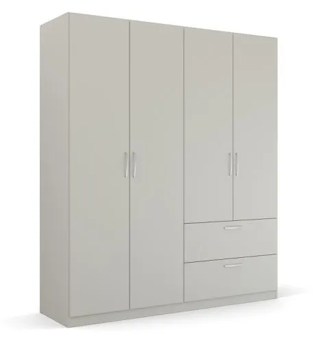 Kleiderschrank Drehtürenschrank Quadra-Spin | mit Schubkästen | seidengrau | verschiedene Größen