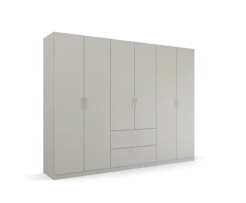 Kleiderschrank Drehtürenschrank Quadra-Spin | mit Schubkästen | seidengrau | verschiedene Größen