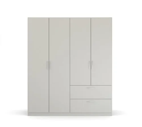 Kleiderschrank Drehtürenschrank Quadra-Spin | mit Schubkästen | seidengrau | verschiedene Größen