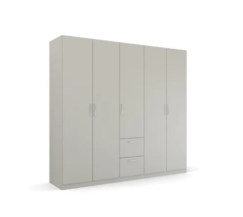 Kleiderschrank Drehtürenschrank Quadra-Spin | mit Schubkästen | seidengrau | verschiedene Größen