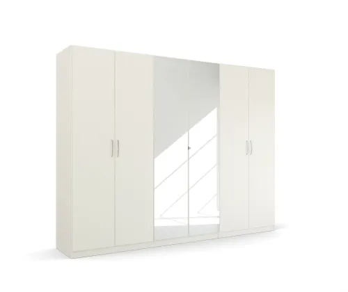 Kleiderschrank Drehtürenschrank Quadra-Spin | mit Spiegeltüren | alpinweiß | verschiedene Größen