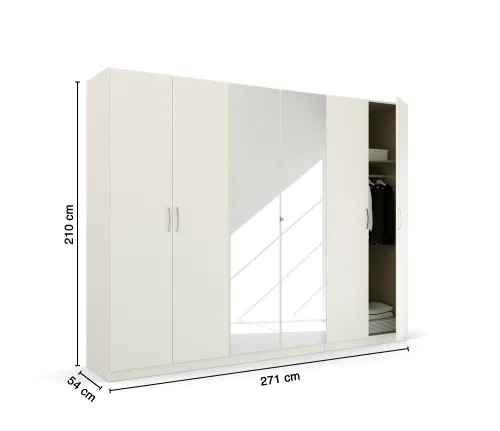 Kleiderschrank Drehtürenschrank Quadra-Spin | mit Spiegeltüren | alpinweiß | verschiedene Größen
