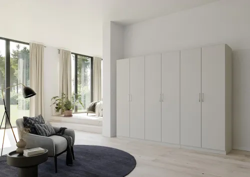Kleiderschrank Drehtürenschrank Quadra-Spin | seidengrau | verschiedene Größen