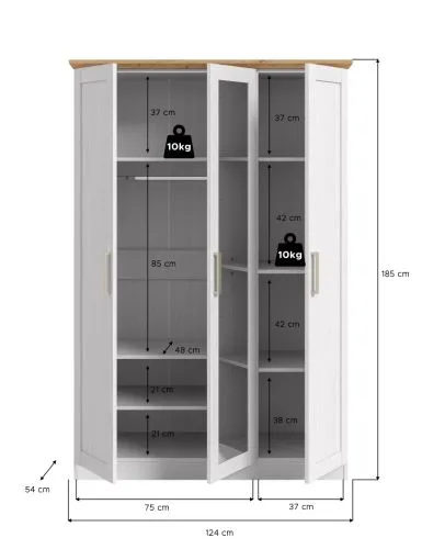 Kleiderschrank Florenz | mit 3 Türen | Sibiu Lärche / Artisan Eiche