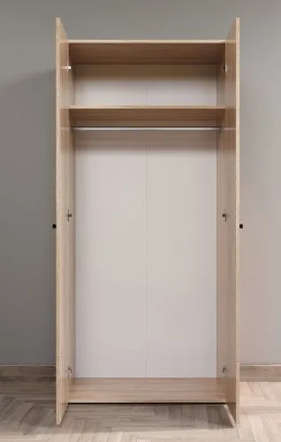 Kleiderschrank Garderobenschrank Basics | Eiche Sonoma hell