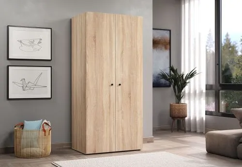 Kleiderschrank Garderobenschrank Basics | Eiche Sonoma hell