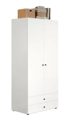 Kleiderschrank Garderobenschrank Basics mit Schubkästen | weiß