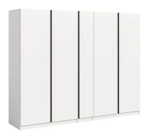 Kleiderschrank Oakland | mit 5 Türen & Schubkästeneinsätzen | weiß