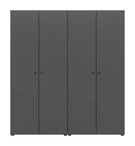 Kleiderschrank Set Darwin | 2-teilig | mit 2 Türen | anthrazit