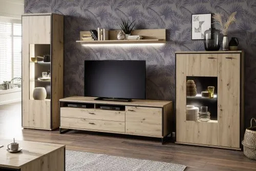 Kombi-Highboard Buenos Aires | Balkeneiche | ohne Beleuchtung