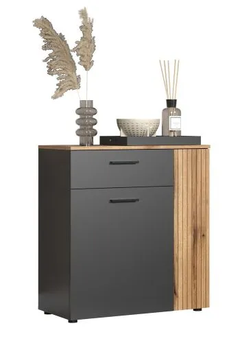 Kommode Esteban 2 | Anthrazit / Coast Evoke Oak
