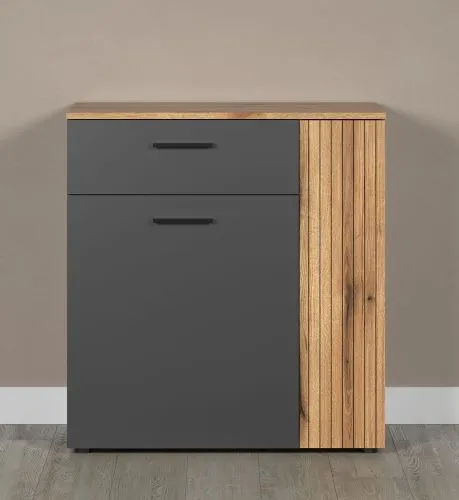 Kommode Esteban 2 | Anthrazit / Coast Evoke Oak