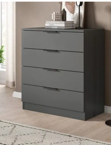 Kommode Kopenhagen | mit 4 Schubkästen | anthrazit