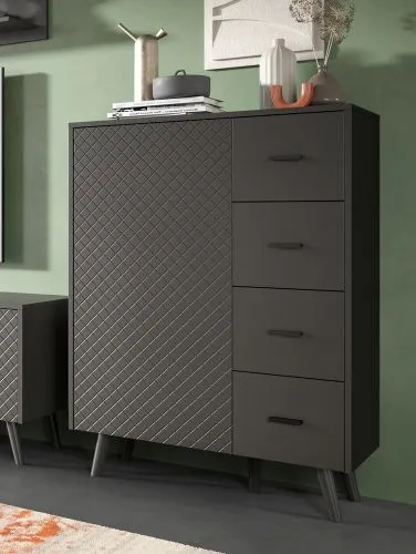 Kommode Linea | mit Schubkästen | grau