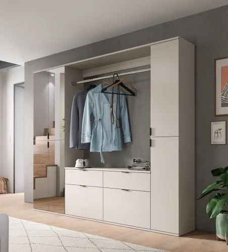 Kommode mit Garderobenstange Projekt X breit | Kaschmir