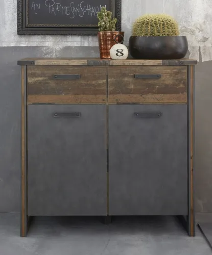 Kommode Prime | Old Used Wood / Matera grau | Shabby Look