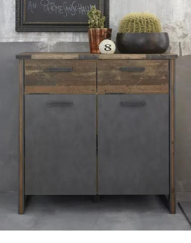 Kommode Prime | Old Used Wood / Matera grau | Shabby Look