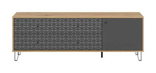 Kommode Prisma 3 | mit 2 Schubkästen | artisan Eiche / anthrazit