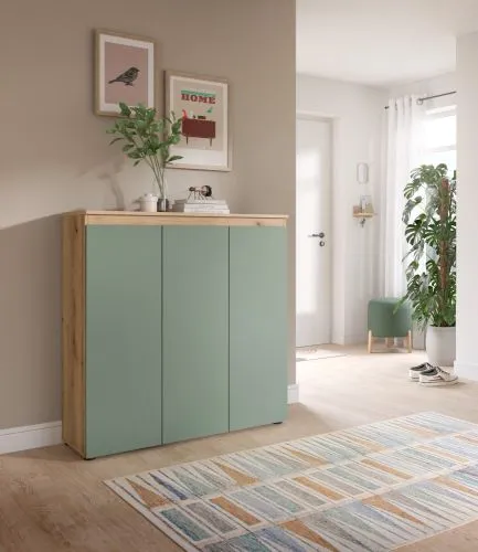 Kommode Scarpa | 105 x 110cm | Smoke green / Evoke Eiche