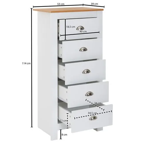 Kommode Sideboard Liam | weiß / braun