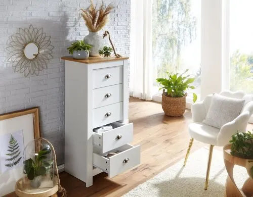 Kommode Sideboard Liam | weiß / braun