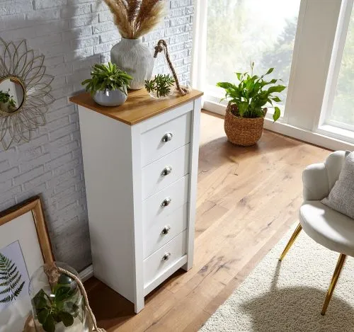 Kommode Sideboard Liam | weiß / braun