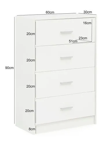 Kommode Sideboard Lobo | weiß Hochglanz
