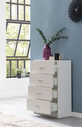 Kommode Sideboard Lobo | weiß Hochglanz
