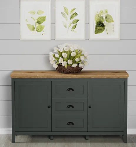 Kommode Sideboard Stanton | Tannengrün / Eiche