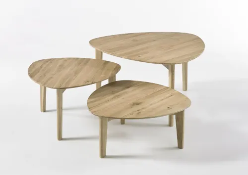 Couchtisch Set Camilla | 3-teilig | 60/60/80 | Asteiche massiv