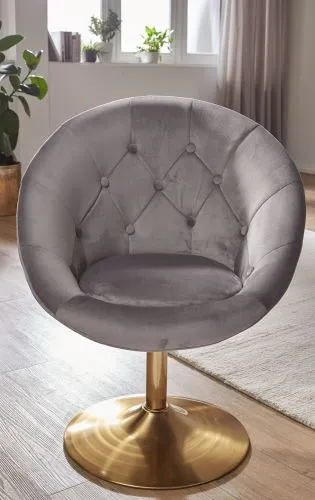 Loungesessel Nobile | samt | drehbar | grau